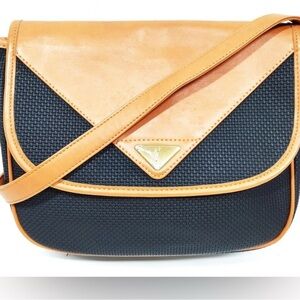 Yves Saint Laurent Tan and Black Shoulder Bag